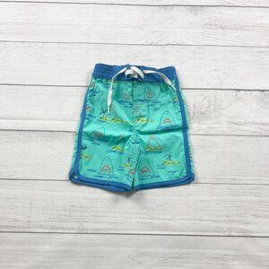 Hanna Andersson Toddler Boy Swim Trunks Shark Print Board Short NEW 18-24 Months